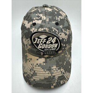 Jeff Gordon Camo Nascar Vtg Mesh Trucker Strap Adjustable Sports Hat Cap GR61